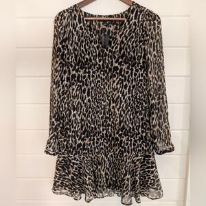 Banana Republic Leopard Print Long Sleeve Dress – Size 4 (NWT)
